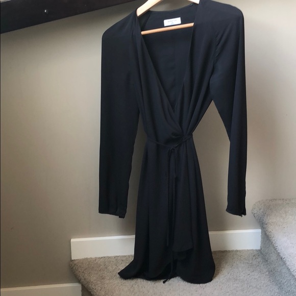 Babaton black long sleeve Wallace, wrap dress. - Picture 5 of 5